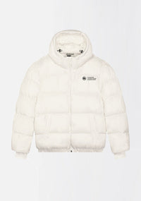 DOUDOUNE BLANC CASSÉ COURTE "THE LABEL"