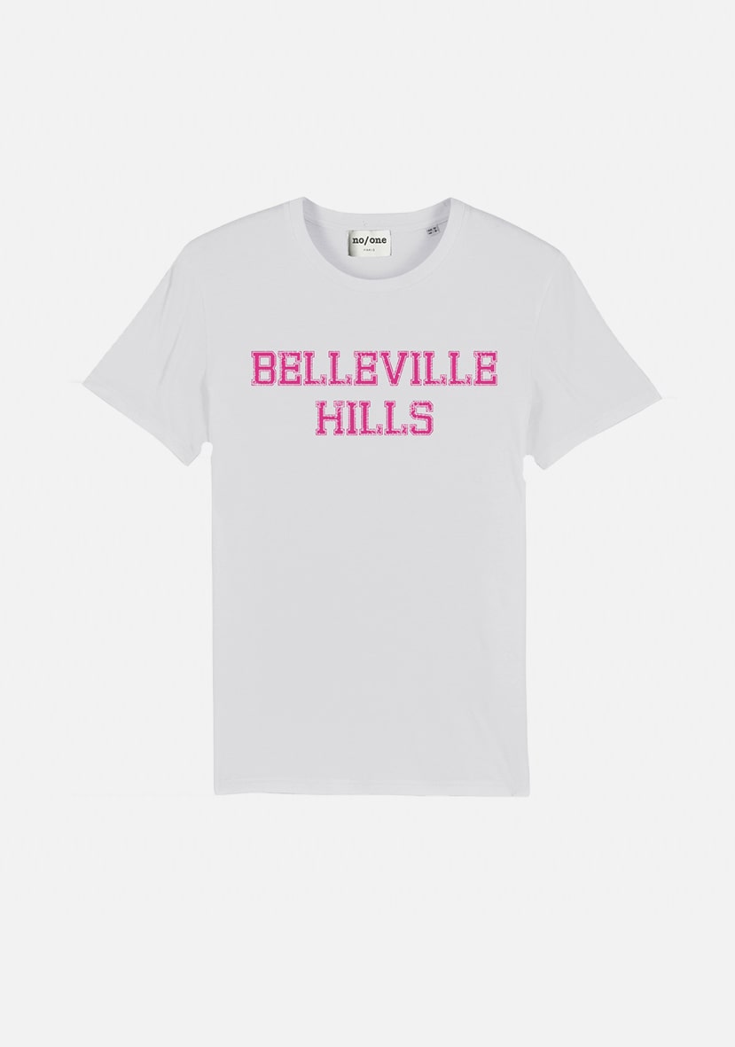 T-SHIRT "BELLEVILLE HILLS" TYPO ROSE