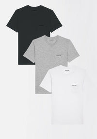 PACK 3 T-SHIRTS ORGANIC COTON "THE CAPITAL" POCKET