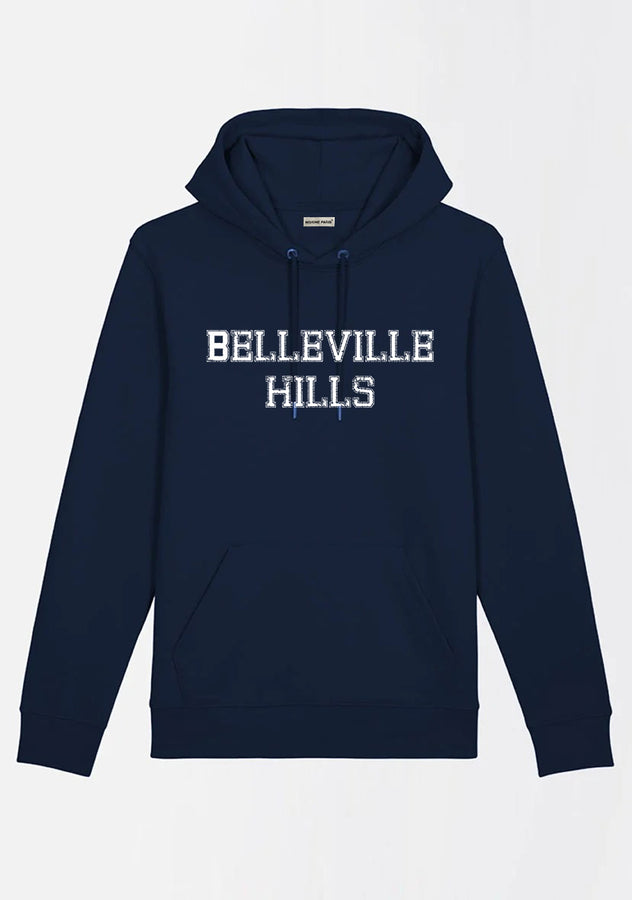 SWEAT À CAPUCHE NAVY "BELLEVILLE HILLS" TYPO