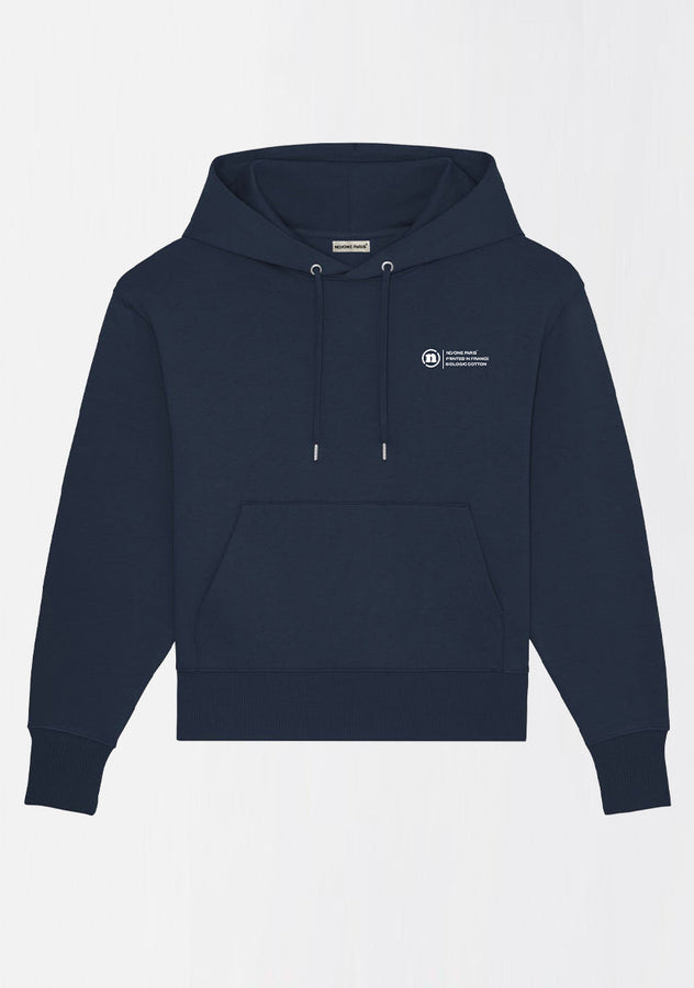 SWEAT OVERSIZE À CAPUCHE NAVY "THE LABEL"