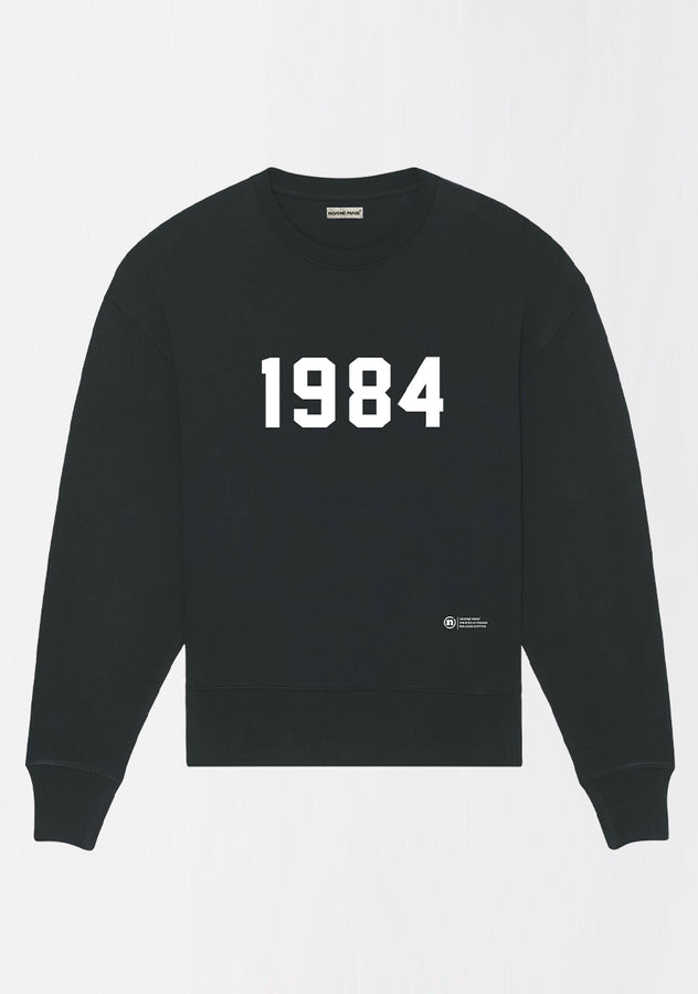 SWEATSHIRT NOIR OVERSIZE "1984"