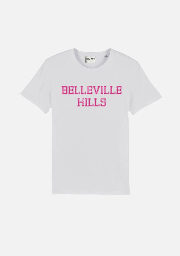 T-SHIRT "BELLEVILLE HILLS" TYPO ROSE