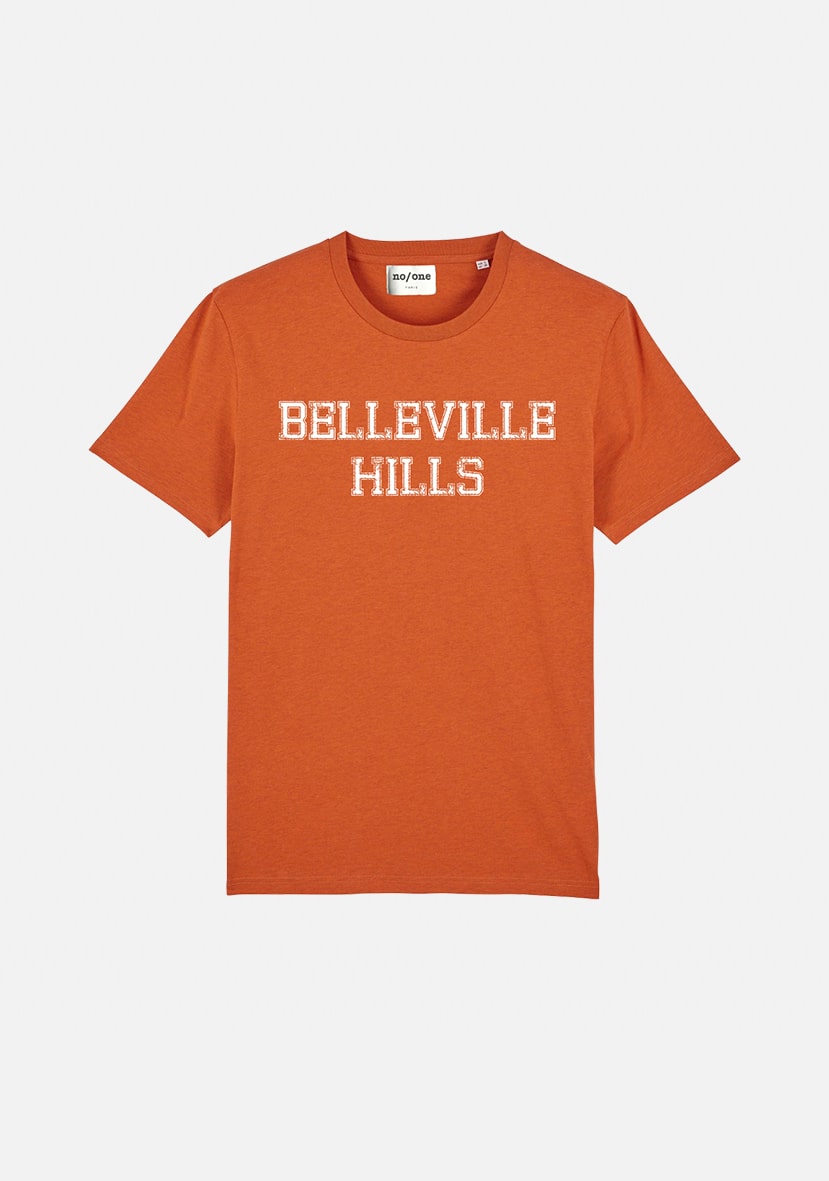 T-SHIRT ORANGE "BELLEVILLE HILLS" TYPO