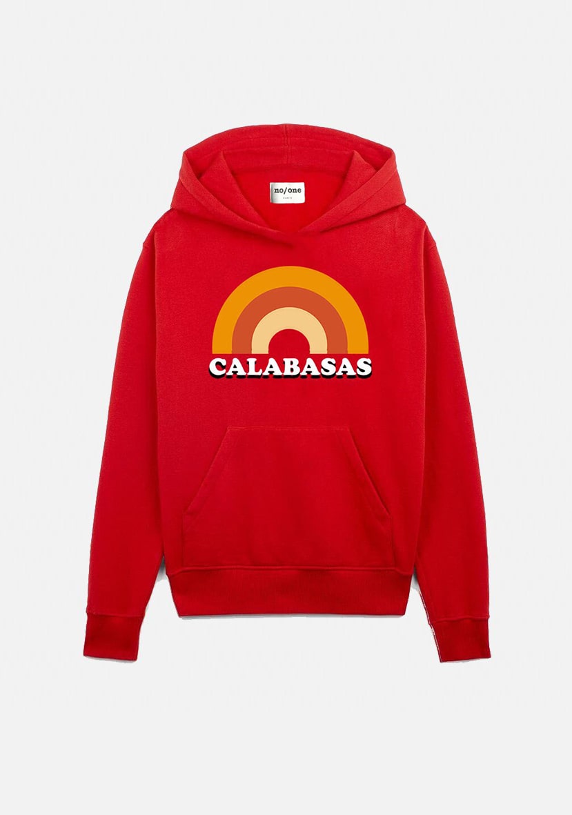 SWEAT ROUGE À CAPUCHE "CALABASAS"
